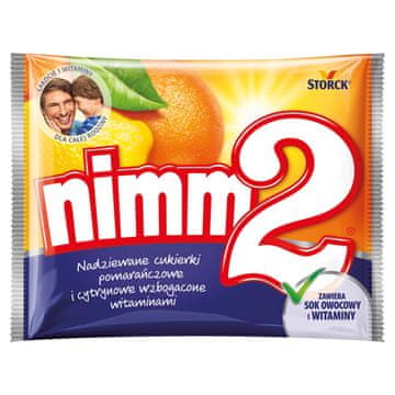 Storck nimm2 Polnjeni bonboni s pomarančo in limono, obogateni z vitamini 90 g