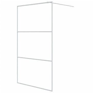 Vidaxl Pregrada za tuš srebrna 115x195 cm prozorno ESG steklo