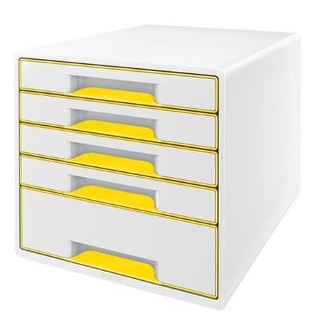 Leitz Škatla za predale WOW CUBE, 5 predalov, bela/rumena