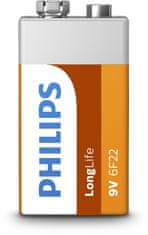 Philips 6F22L1B/10 LongLife 9V baterija z 1 stekleničko