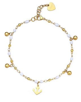 S'Agapõ Pozlačen gležnjar Vibes SVB64 s perlami