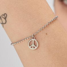 S'Agapõ Brezčasna jeklena zapestnica Peace Smile SSM012