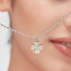 S'Agapõ Priljubljena jeklena ogrlica s štiriperesno deteljico Smile SSM005