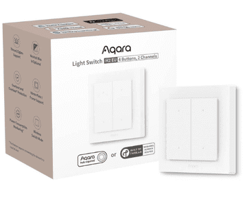 AQARA WS-K08D pametno stikalo za luči H2, 4 gumbi, 2 kanala