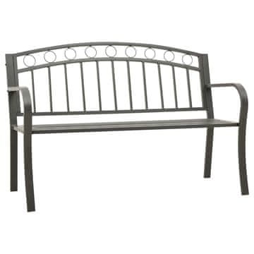 Vidaxl Vrtna klop siva 120 cm jeklo