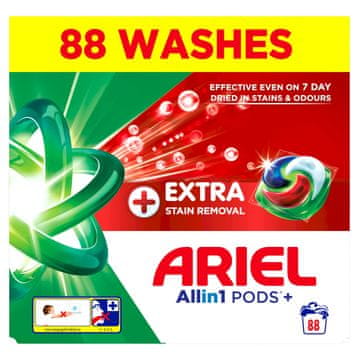 Ariel Extra Clean Allin1+, kapsule za pranje perila, 88 pranj