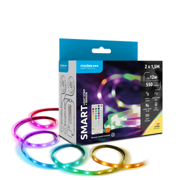 Modee LED pametni (daljinski) trak 12W IP20 +senzor 2700K+RGB (280 lumnov) 2x1,5M