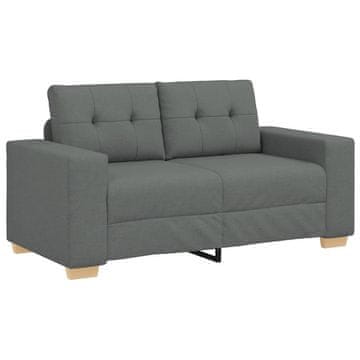 Vidaxl Dvosed temno siv 160x77x82 cm blago