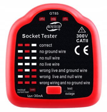 shumee Tester 230 V omrežne vtičnice, detektor delovanja RCD