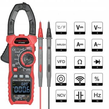 shumee MULTIMETER KLEŠČKA LCD ZASLON LED SVETILKA BATERIJE OHIŠJE PRIBOR