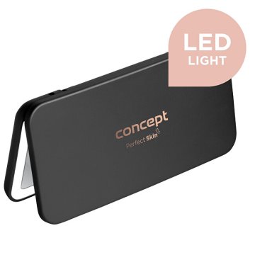 Concept Kozmetično žepno ogledalo z osvetlitvijo LED črno KZ2020