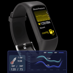 MXM Pametna zapestnica z AMOLED zaslonom MF12-ECG – črna