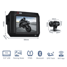 Secutek Dvokanalni sistem kamer za motorno kolo S2DL – Bluetooth, WiFi, GPS