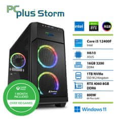 PCplus Storm i5-12400F 16GB 1TB SSD RTX 4060 8GB Windows 11 Home + Xbox GP gaming namizni računalnik
