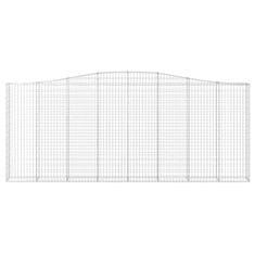 Vidaxl Obokane gabion košare 7 kosi 400x30x160/180 cm pocinkano železo