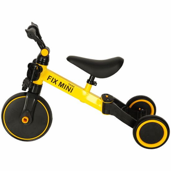 Ikonka Aga Trike Fix Mini tekaški tricikel 3v1 s pedali rumena