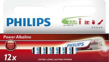 Philips Alkalne baterije AAA Power - 12 kosov