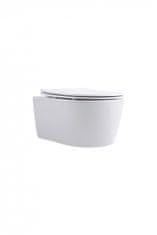 M B Wc školjka ROUND TORNADO LONG bela Rimless z desko soft close 