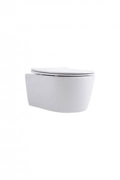 M B Wc školjka ROUND TORNADO LONG bela Rimless z desko soft close