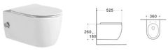 M B Wc školjka ROUND B TORNADO bela Rimless z desko soft close 
