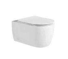 M B Wc školjka ROUND TORNADO bela Rimless z desko soft close 