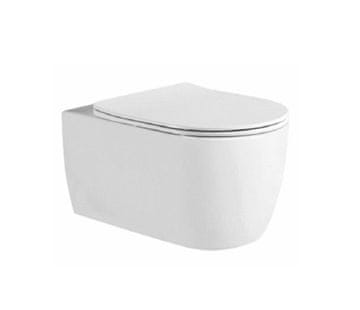 M B Wc školjka ROUND TORNADO bela Rimless z desko soft close