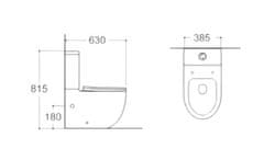 M B Wc školjka ROUND MONOBLOK beli Rimless z desko soft close