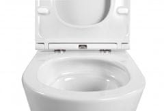 M B Wc školjka ROUND TORNADO bela Rimless z desko soft close 