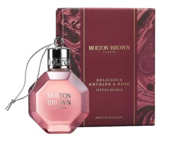 Molton Brown Gel za kopel in prhanje Delicious Rhubarb & Rose Festive Bauble (gel za kopel in prhanje) 75 ml