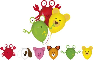 Banquet Baloni + slike MY PARTY Animals (6 kosov)