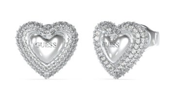 Guess Čudoviti jekleni uhani Hearts Beloved JUBE05020JWRHT/U