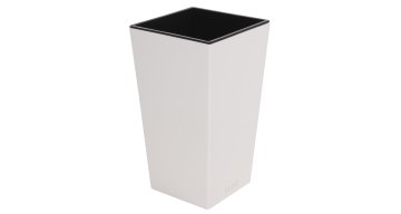 Plastkon Elise Mat dekorativni lonček bele barve 25 cm