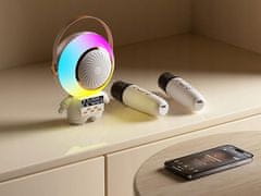 Verkgroup Brezžični Bluetooth 5.3 LCD karaoke zvočnik 2x mikrofon LED RGB FM
