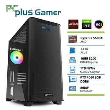 PCplus Gamer računalnik, Ryzen 5 5600X, 16GB, 1TB, RTX 4060, FreeDos (147320)