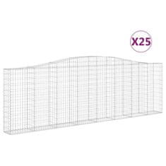 Vidaxl Obokane gabion košare 25kosa 400x30x120/140 cm pocinkano železo