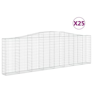 Vidaxl Obokane gabion košare 25kosa 400x30x120/140 cm pocinkano železo