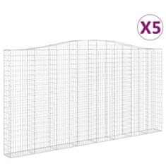 Vidaxl Obokane gabion košare 5 kosa 400x30x200/220 cm pocinkano železo