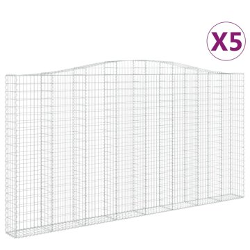 Vidaxl Obokane gabion košare 5 kosa 400x30x200/220 cm pocinkano železo