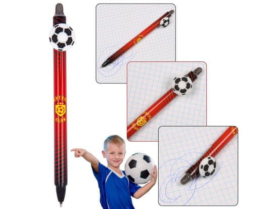 Manchester United Manchester United Izbrisljivo pisalo z radirko, avtomatsko gelsko pisalo, modro črnilo, izbrisljivo, šolsko 0,5 mm