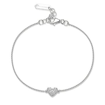 Brosway Srebrna zapestnica Glitter Heart Infinite White Fancy FIW140