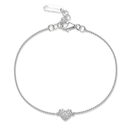 Brosway Srebrna zapestnica Glitter Heart Infinite White Fancy FIW140