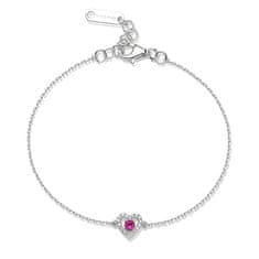 Brosway Srebrna zapestnica Srce s cirkoni Passion Ruby Fancy FPR129