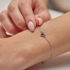 Brosway Srebrna zapestnica Srce s cirkoni Passion Ruby Fancy FPR129