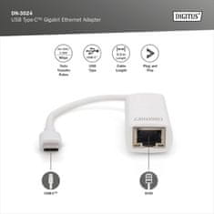 Digitus pretvornik USB 3.1 TipC-Mrežni UTP Giga DN-3024