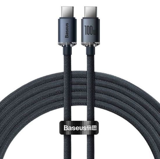 BASEUS crystal kabel USB-C v USB-C 2m črn 100W