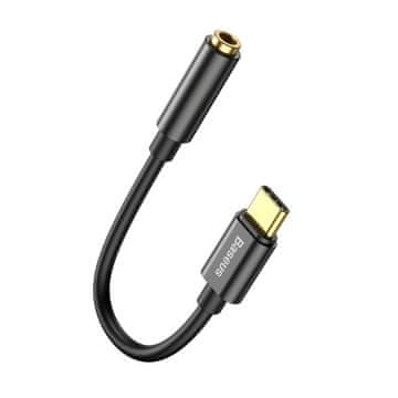 BASEUS L54 USB-C na 3,5 mm ženski adapter DAC 24 bit 48 KHz črne barve