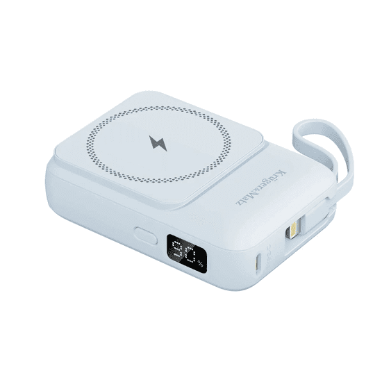 Krüger&Matz Powerbank, prenosna baterija 10000mAh, indukcijsko polnjene, modra