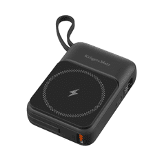 Krüger&Matz Powerbank, prenosna baterija 10000mAh, indukcijsko polnjene, črna