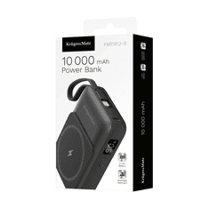 Krüger&Matz Powerbank, prenosna baterija 10000mAh, indukcijsko polnjene, črna