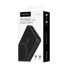 Krüger&Matz Powerbank, prenosna baterija 10000mAh, indukcijsko polnjene, črna